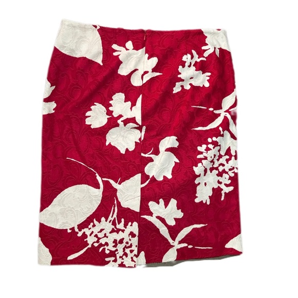 Talbots Red and Cream Resort Pencil Skirt - Picture 2 of 3